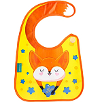 Нагрудник для кормления M&B «Лисенок» непромокаемый на липучке, с карманом 4645590