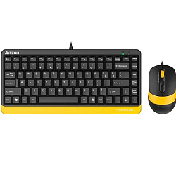 Клавиатура+мышь A4Tech Fstyler F1110 черный/желтый