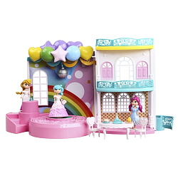 Дом для кукол Nily Baby "Дом с террасой и танцевальной площадкой" (куклы 8,5 см, мебель)