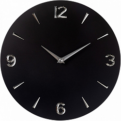 Часы настенные РУБИН "Классика", из МДФ, открытая стрелка, d=30 см, черный (3039-001)