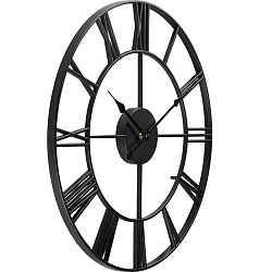 Часы настенные, серия: Лофт, плавный ход, d-45 см, черные 9685710