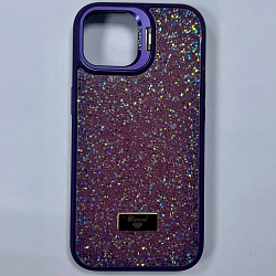 Задняя накладка DIAMOND для iPhone 15, фиолетовый  + защитная линза