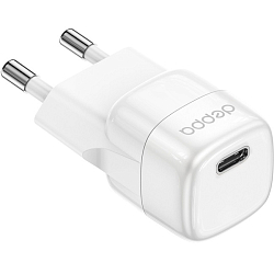 Сетевое ЗУ 1Type-C DEPPA Power Delivery, mini GaN, 20Вт, белый (11440)