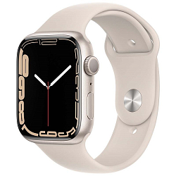 Часы Apple Watch Series 7 GPS, 45 мм, (MKN63) Starlight, Sport Band (LL)