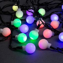 Гирлянда "Нить - с насадками" 5 м, «Шарики», свечение мульти, IP20