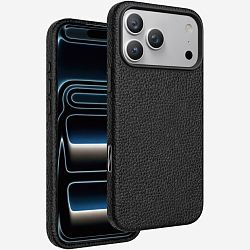 Задняя накладка KEEPHONE LYCUCCI MagSafe Silicone Leather Case для iPhone 17 Pro Max, Black