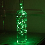 Гирлянда "Нить - Роса с пробкой" 2 м, свечение зелёное, LR44х3, IP20