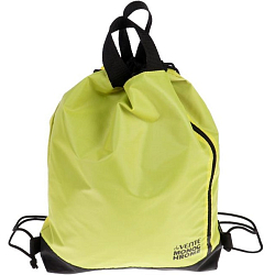 Мешок для обуви с карманом 430 х 360 х 90 мм, deVENTE Monochrome, водоотталкивающая ткань, дно с расширением 90 мм, цвет чёрный/неон жёлтый