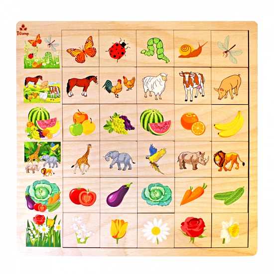 Развивающая игра "Ассоциации природа" из дерева