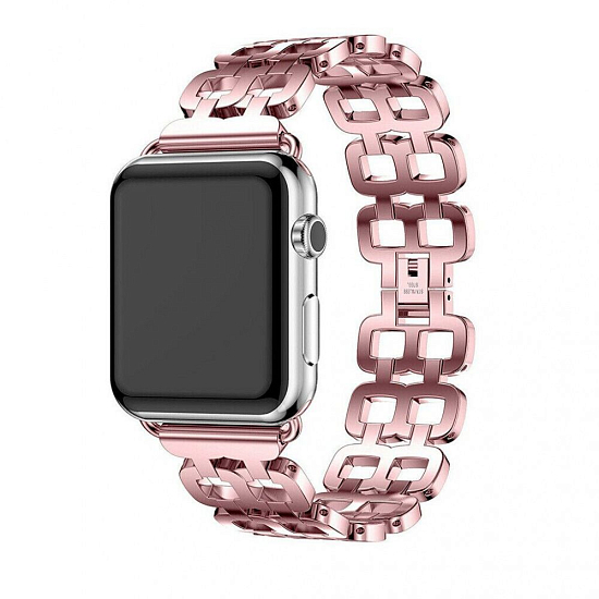 Металлический браслет NONAME на Apple Watch 1/2/3/4/5 (38/40), Розовое золото, из звеньев