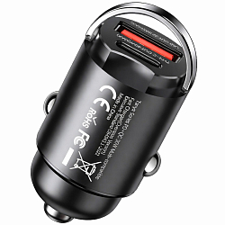 Автомобильное зарядное устройство REMAX RCC359, 1USB/1Type-C, PD30W, черный