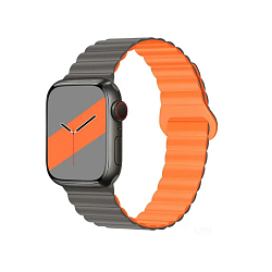 Силиконовый ремешок HOCO WA22 для APPLE Watch 38/40/41mm, серый, оранжевый