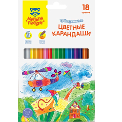 Карандаши Мульти-Пульти "Невероятные приключения", 18цв., трехгран., заточен 41054