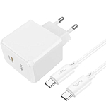 Сетеове ЗУ 1Type-C HOCO CS13A Ocean, белый, Type-C-Type-C, 20Вт