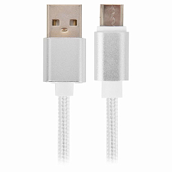 Кабель USB <--> microUSB  2.0м JETACCESS JA-DC22 в оплетке, белый