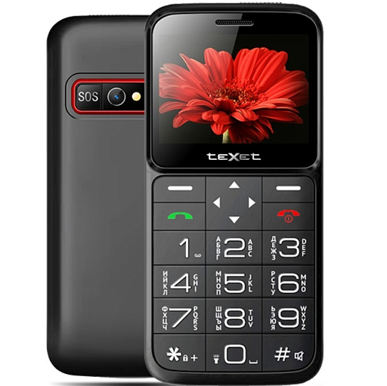 Телефон TEXET TM-B226 черный-красный