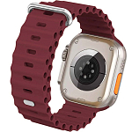 Силиконовый ремешок BUCKLE HIGH OCEAN 42/44/45/49мм, застёжка G- крючок (силикон) вишневый