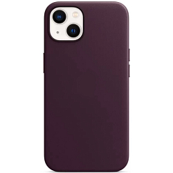 Задняя накладка MOBIS для iPhone 13 Leather Case (Вишневый)