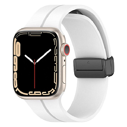 Силиконовый ремешок ApW29 для Apple Watch 42/44/45/49mm на магните (white)