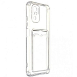 Задняя накладка ZIBELINO Silicone Card Holder Case для Xiaomi Redmi Note 10/10S (прозрачный) защита камеры