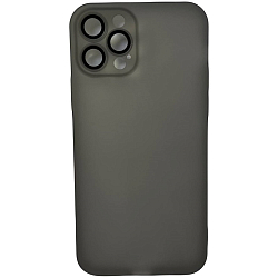 Задняя накладка NONAME для iPhone 12 Pro матовый, чёрный, с защитой камеры