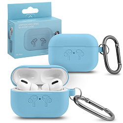 Силиконовый кейс для AirPods Pro Hang Silicon Сase с карабином  HF sky blue