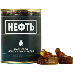 Мармелад «Нефть», в консервной банке, вкус: кола, 150 г.