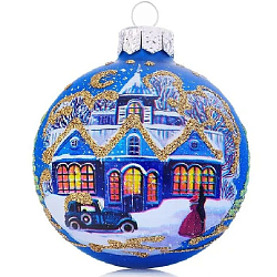 Шар "Рождественская ночь", 65мм,в подарочной упаковке КУ-65-214178