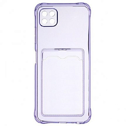 Задняя накладка ZIBELINO Silicone Card Holder Case для Samsung Galaxy A22s 5G (сиреневый) защита камеры