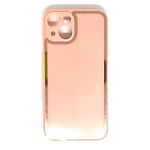 Задняя накладка AKSS для iPhone 13, розовый, имитация стекла с защитой камеры