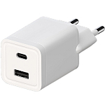 Сетевое ЗУ 1USB/1Type-C 3A MAXVI A304, белое, 15W