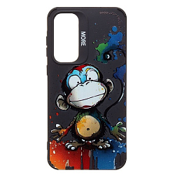 Задняя накладка SC335 для Samsung Galaxy A35  (обезьяна) (black) (233017)