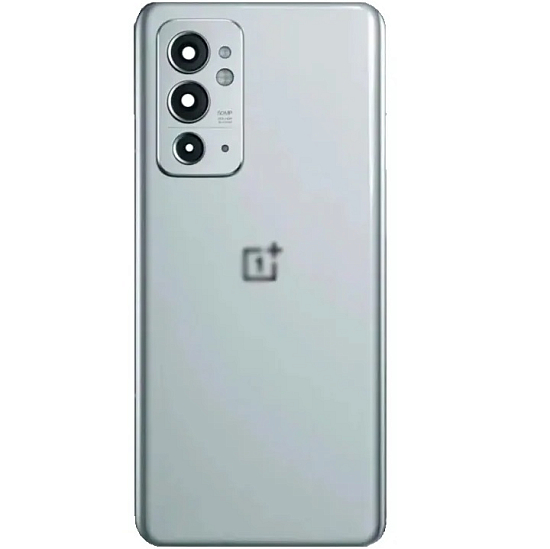Задняя крышка для смартфона OnePlus 9RT серебристая (Hacker Silver) со стеклом камеры