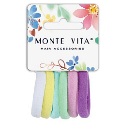 Резинки для волос НАБОР 6 шт, мягкие, средние, пастельные цвета MONTE VITA 457047