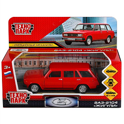 Машина металл ВАЗ-2104 ЖИГУЛИ длина 12 см инерц,красный Технопарк 299589