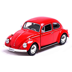 Машина металлическая VOLKSWAGEN BEETLE 1967, 1:32, инерция, цвет красный 3098625
