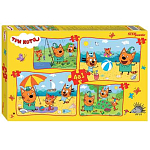 Пазл Step Puzzle 4в1 "Три кота" (АО "СТС")