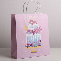 Пакет крафтовый Happy Birthday, 26 × 30 × 11,5 см   4783322