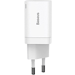 Сетевое ЗУ 1USB/1Type-C BASEUS 30W Si Pro Quick Charger (CCSUPP-E02) белый