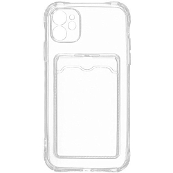 Задняя накладка ZIBELINO Silicone Card Holder Case для iPhone 11 (прозрачный) защита камеры