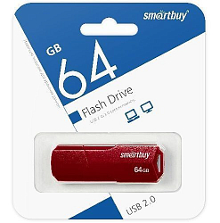 USB 64Gb Smart Buy Clue бордовый