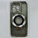 Задняя накладка NONAME для iPhone 14 Pro с гальваническим магнитным держателем цвет серебро