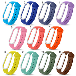 Силиконовый ремешок NONAME для Xiaomi Mi Band 3/4 Double Color (оранжевый/белый)