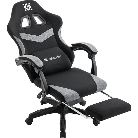 Кресло игровое DEFENDER Runa PRO Черный/серый, ткань, класс2