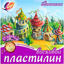 Пластилин мягкий «Луч. Фантазия», 12 цветов, 180 г, со стеком, МИКС 1326246