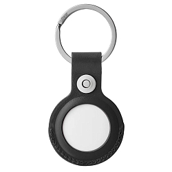 Кожаный чехол Ubear Capital Leather для APPLE Airtag с кольцом, чёрный (CS98BL01CP-AT1)