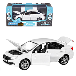 Машина металлическая «Lada Vesta седан» 1:24, цвет белый, световые и звуковые эффекты