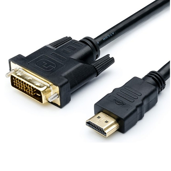 Кабель HDMI <--> DVI  1.8м ATCOM, чёрный