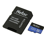 Micro SD 32GB NETAC P500 U1/Class 10 (90 Mb/s) + SD адаптер