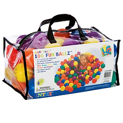 Пластиковые мячи 6.5см INTEX, 100шт для игровых центров, от 2 лет, 49602